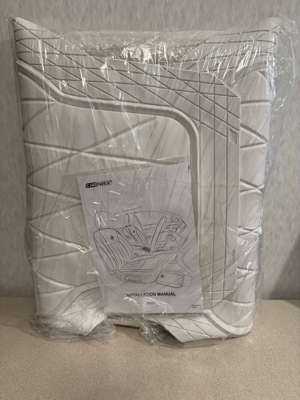 CAR PASS Heavy Duty Rubber Car Floor Mats All Weather White Universal Trim Fit